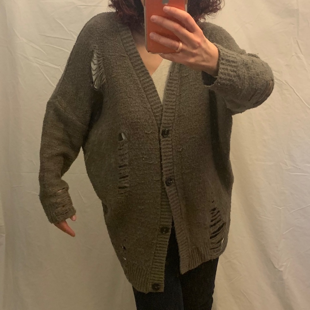 PINS AND NEEDLES Grunge Cardigan